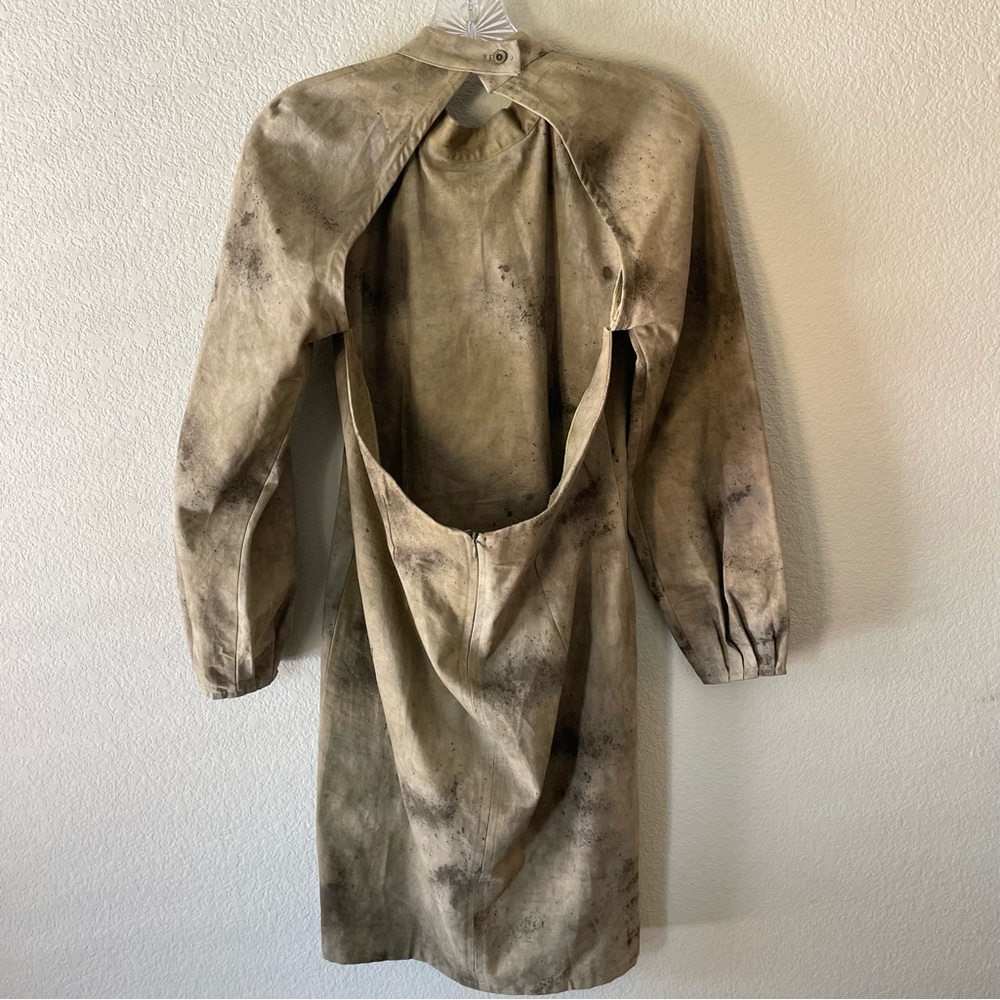 Maria Bouvier Long Sleeve Open Back Dress